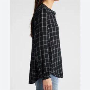 Madewell Boyfriend Oversized Plaid Black and White Checkered Shirt